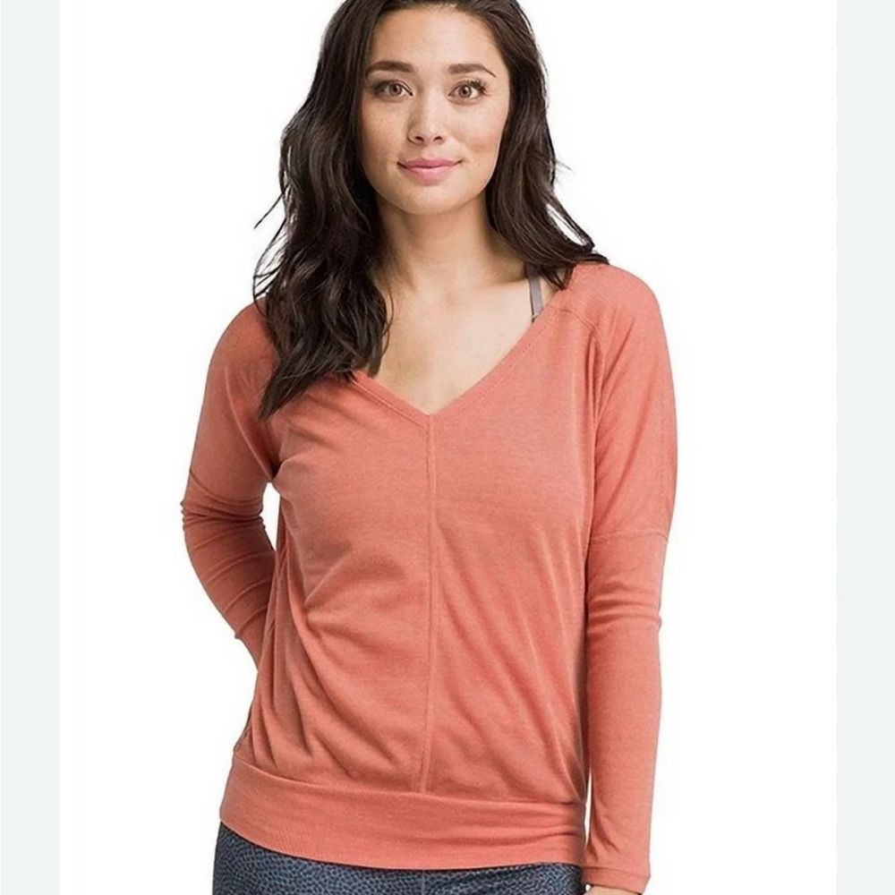 Prana Orona Women’s Coral V-Neck Top Size M